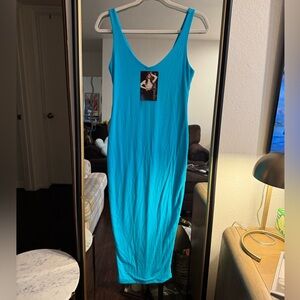 Naked wardrobe scoop neck midi dress